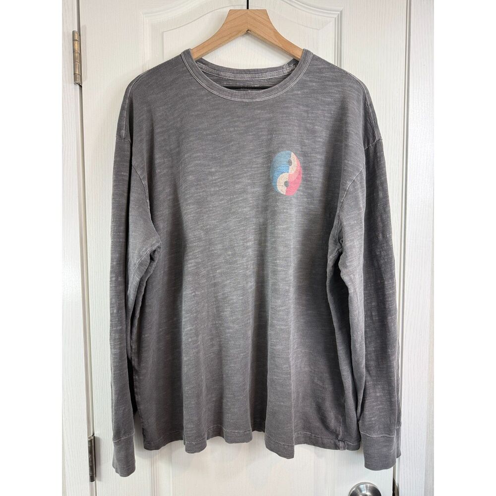 Old Navy Ying Yang Vintage Garment-Dyed Long-Sleeve Graphic T-Shirt Men's XL